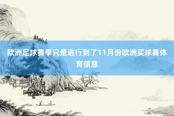 欧洲足球赛季只是进行到了11月份欧洲买球赛体育信息