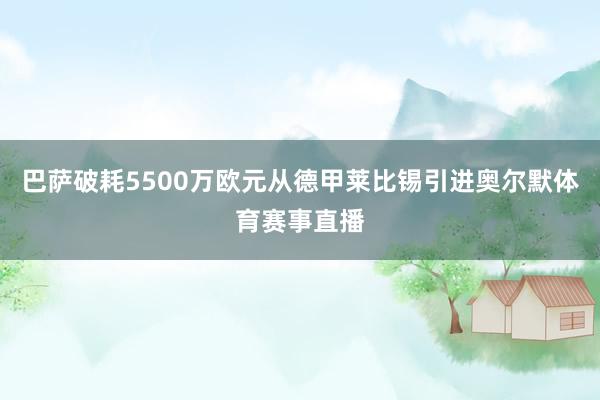 巴萨破耗5500万欧元从德甲莱比锡引进奥尔默体育赛事直播