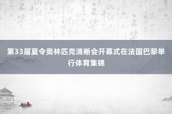 第33届夏令奥林匹克清晰会开幕式在法国巴黎举行体育集锦