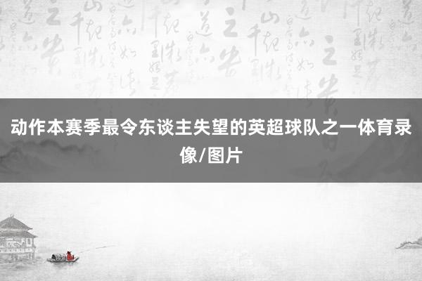 动作本赛季最令东谈主失望的英超球队之一体育录像/图片