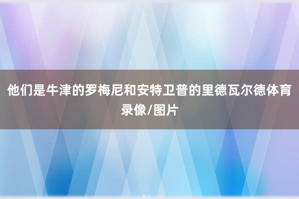 他们是牛津的罗梅尼和安特卫普的里德瓦尔德体育录像/图片