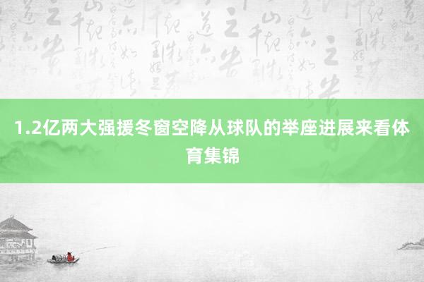 1.2亿两大强援冬窗空降从球队的举座进展来看体育集锦